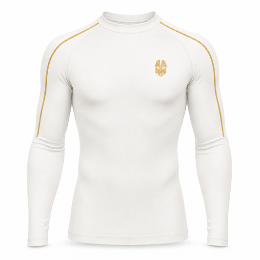 Fight Spirit Original Rashguard – Long Sleeve White/Gold Edition