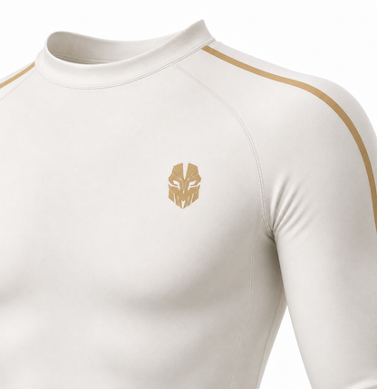 Fight Spirit Original Rashguard – Long Sleeve White/Gold Edition