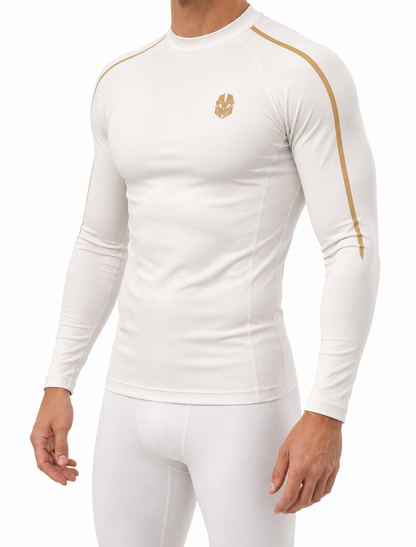 Fight Spirit Original Rashguard – Long Sleeve White/Gold Edition
